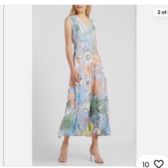 J. Crew Pastel Floral Maxi Dress 8 - Picture 2 of 5